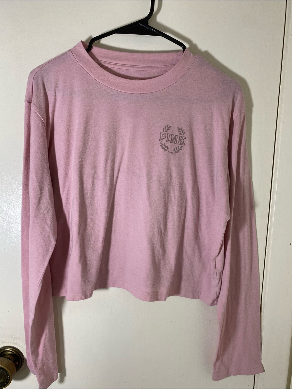 PINK Victoria's Secret Pastel Pink Long-Sleeve Crew Tee